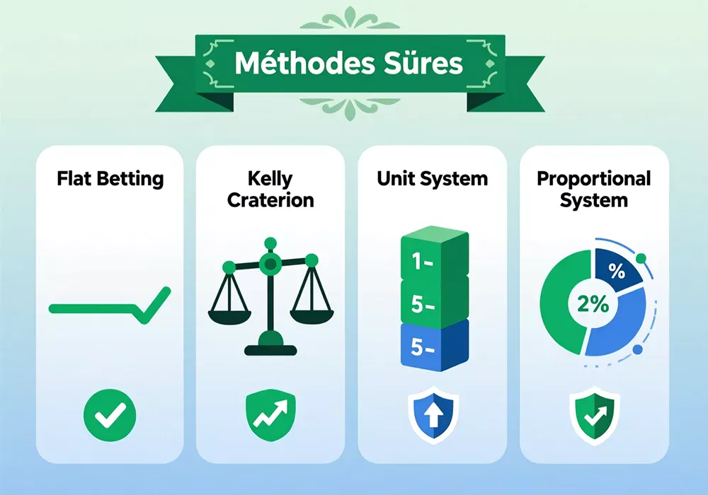 Méthodes alternatives sûres à la martingale : flat betting, Kelly, système proportionnel et par unités