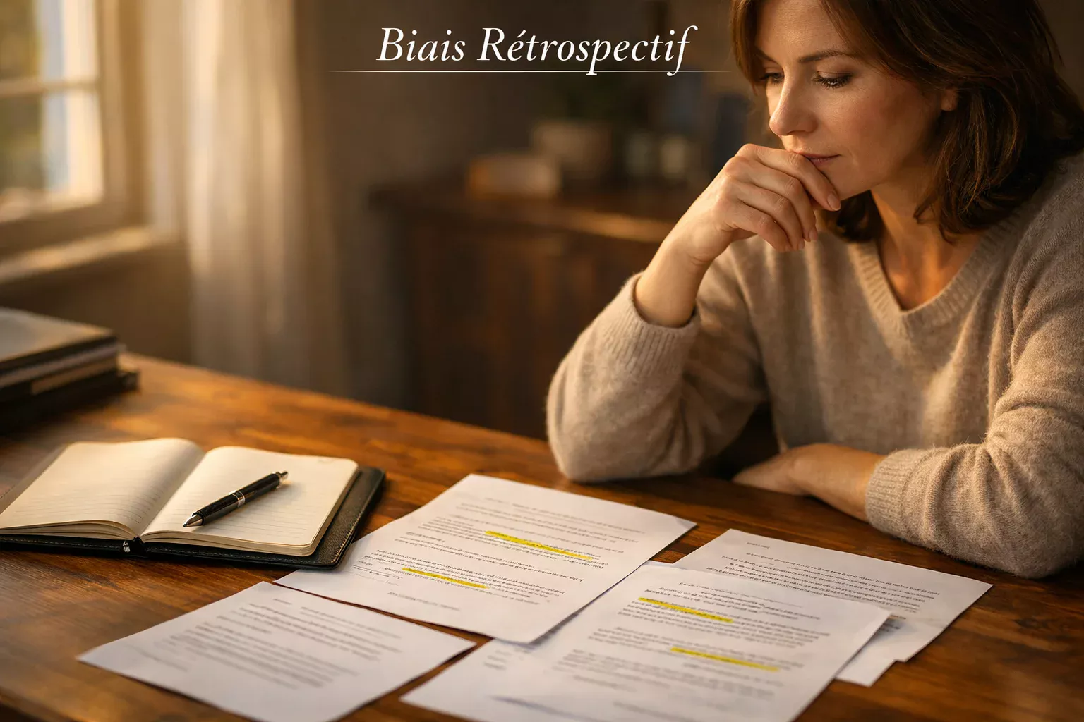 Personne regardant en arrière vers des documents d'analyse de matchs passés