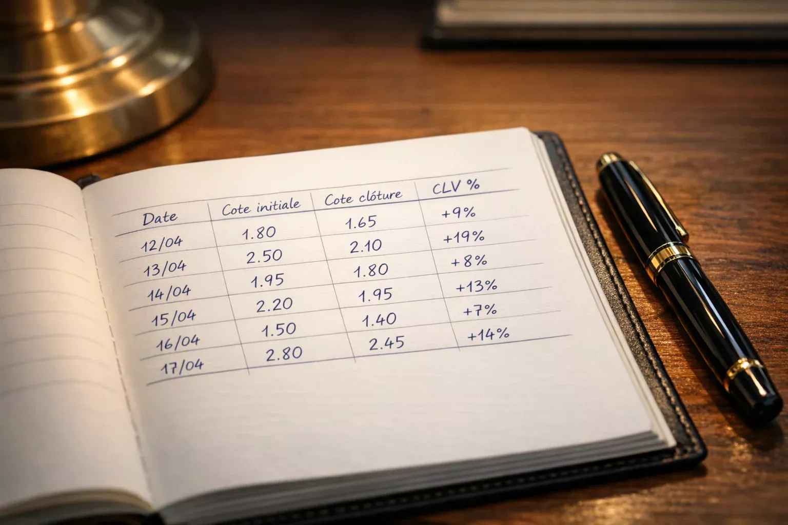 Journal de paris avec colonnes pour cotes initiales et cotes de clôture