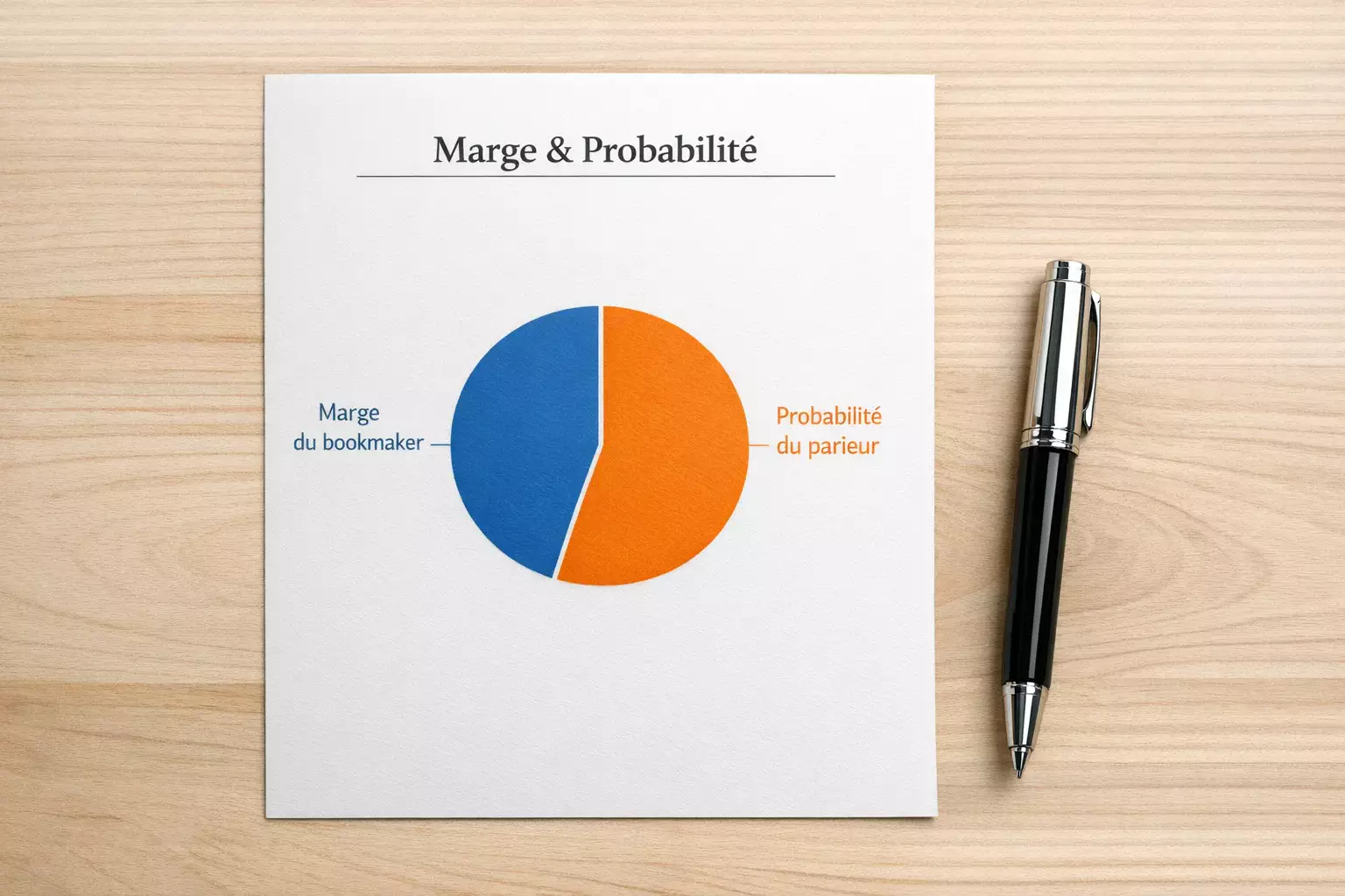 Schéma illustrant la répartition des probabilités entre parieur et bookmaker