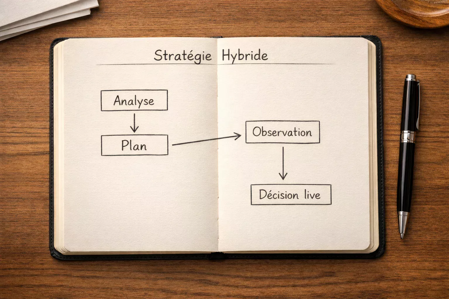 Tableau de stratégie combinant les approches pré-match et live