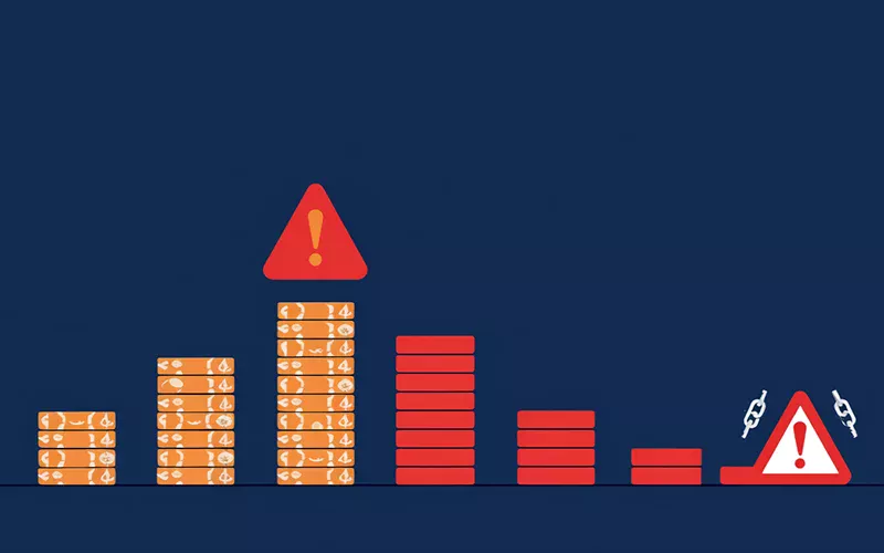 Illustration des risques de la progression martingale