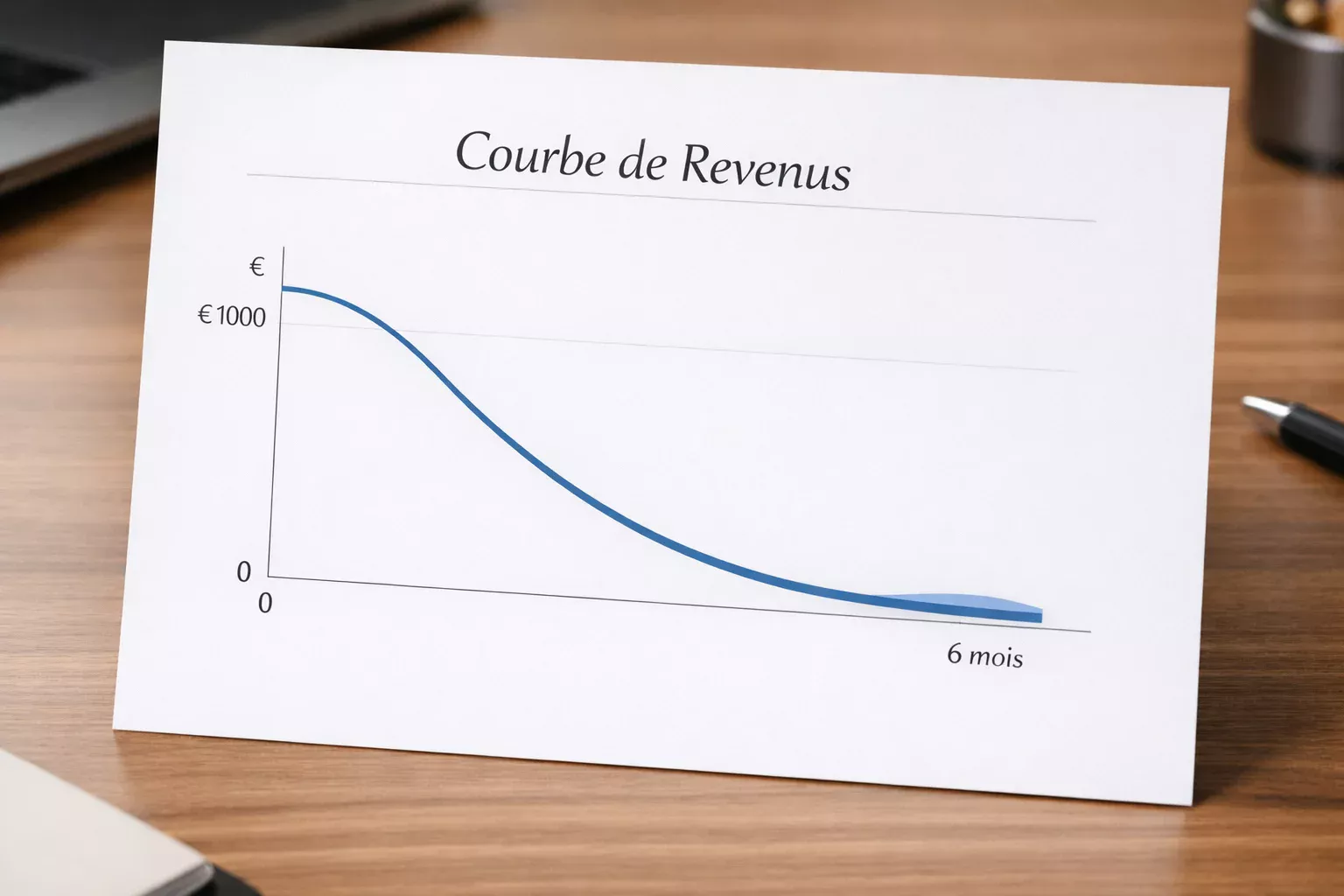 Graphique montrant la courbe de revenus typique du matched betting dans le temps