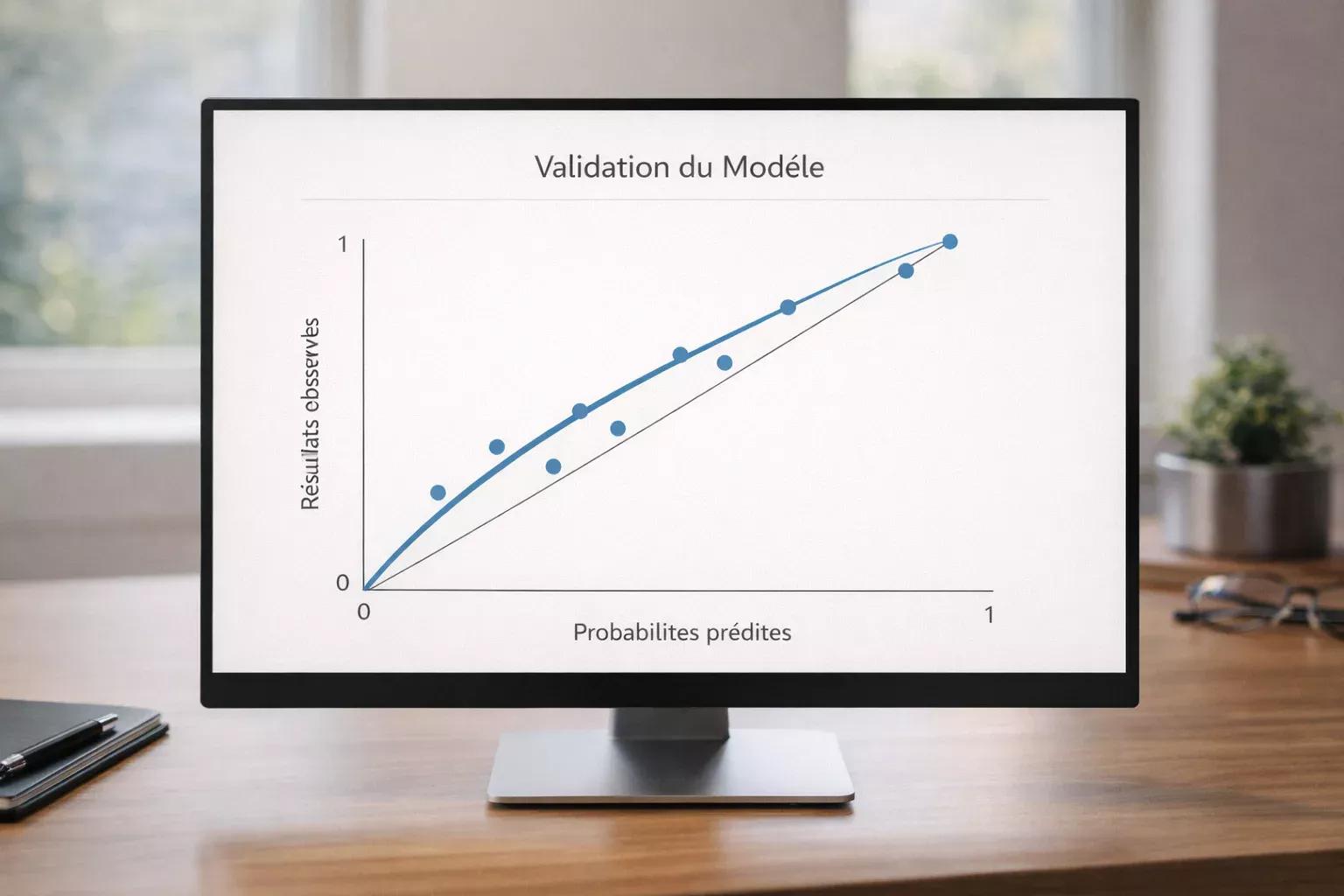 Graphique de comparaison entre prédictions du modèle et résultats réels