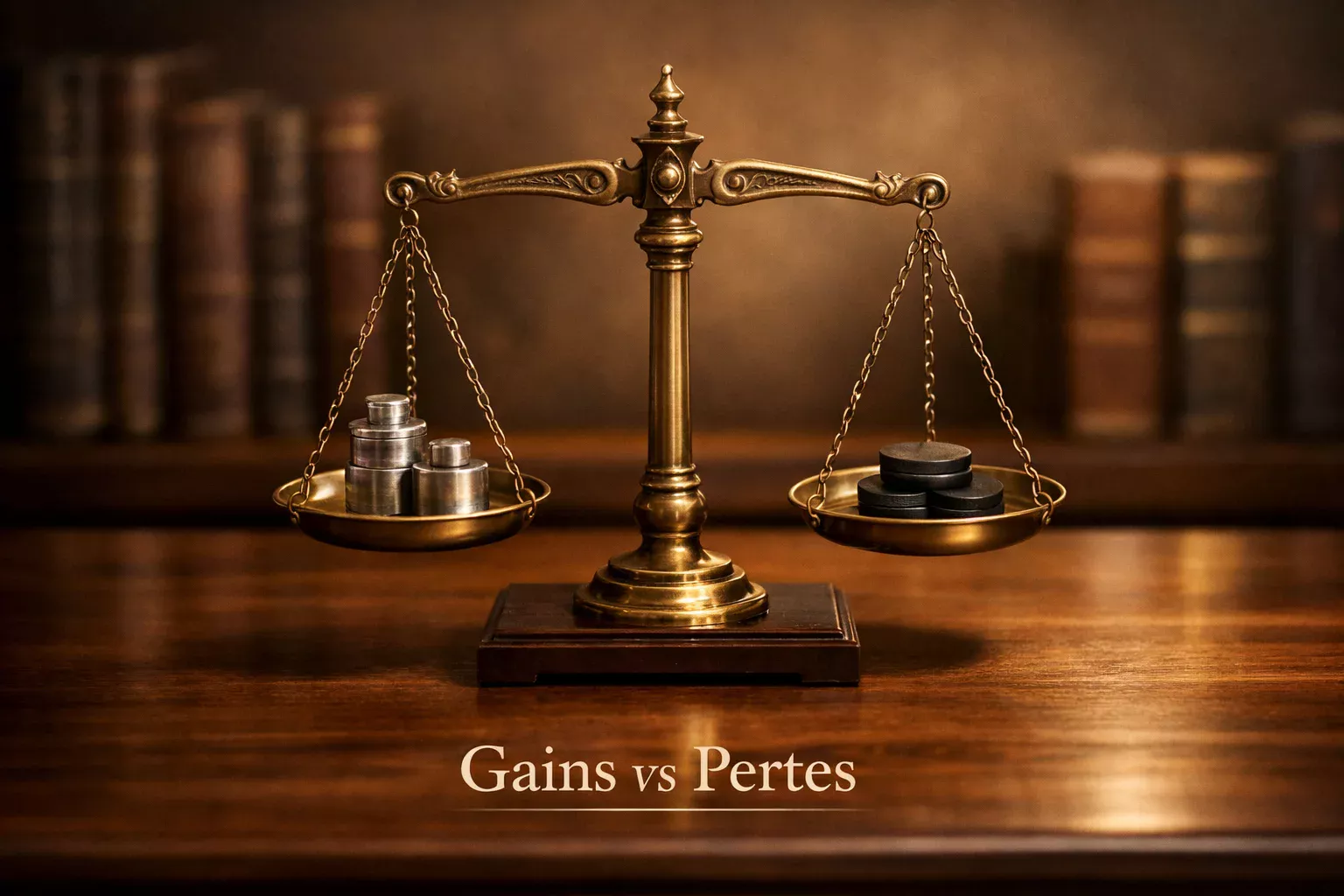 Balance symbolisant l'équilibre entre gains et pertes dans l'esprit du parieur