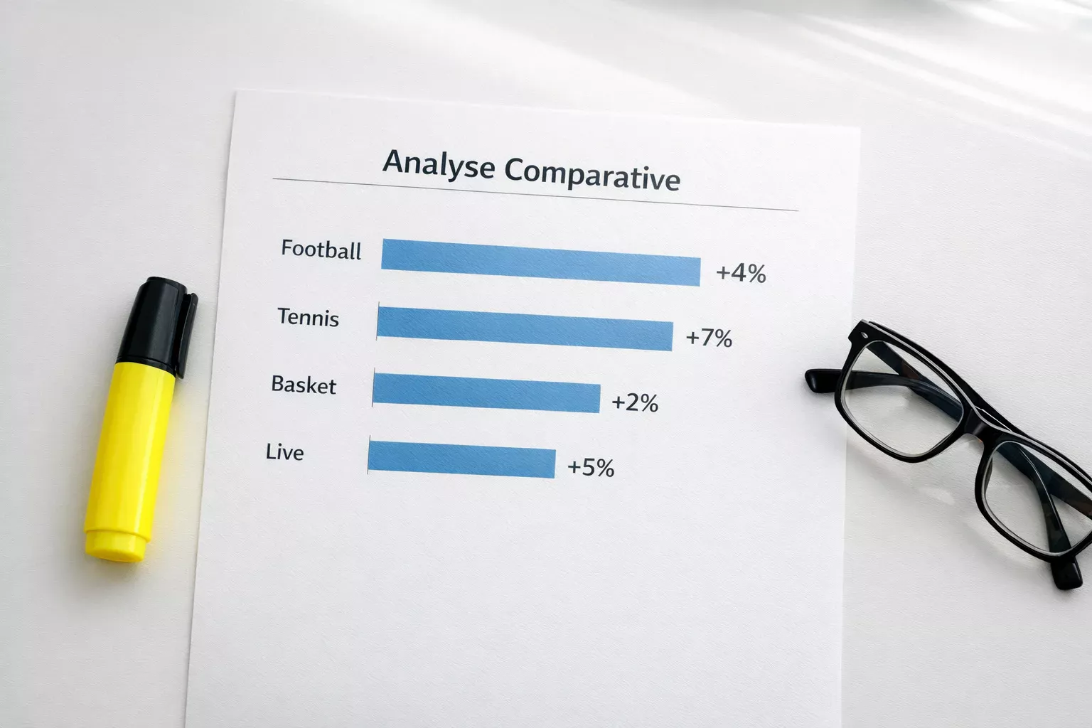Document montrant une analyse comparative de performances de paris