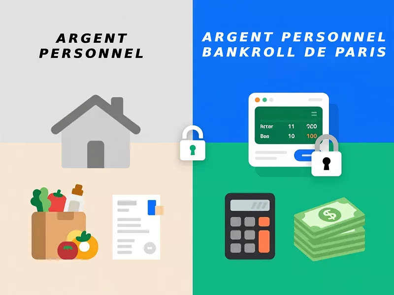 Infographie montrant la séparation entre l'argent personnel et la bankroll de paris sportifs