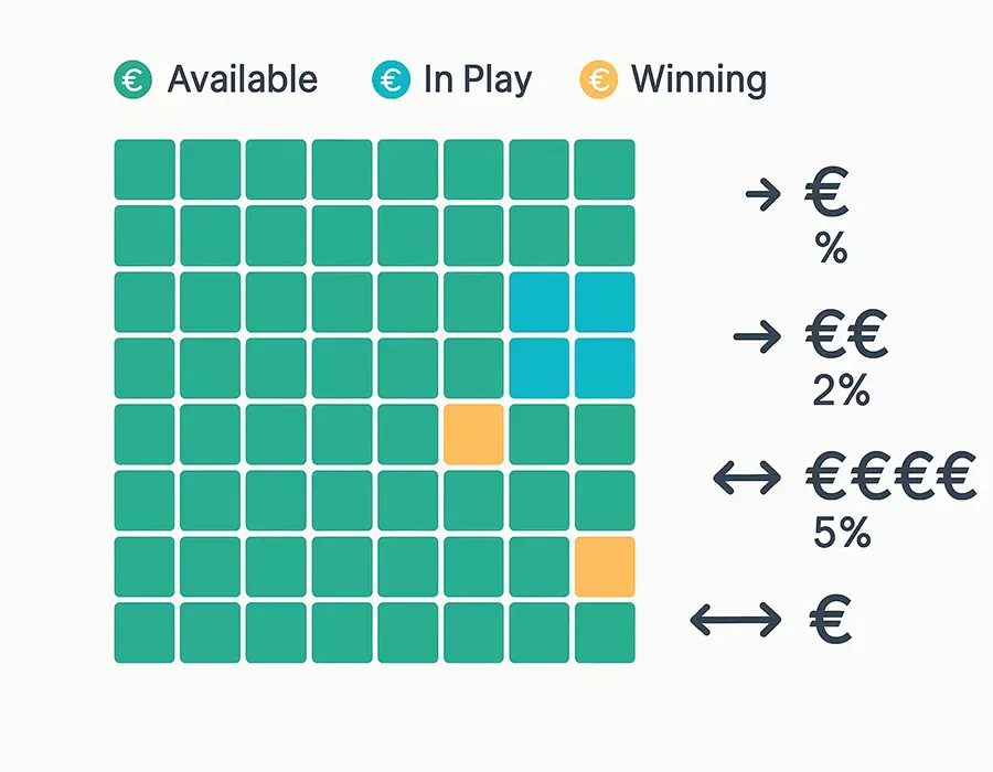 Diagramme visuel du système de division de la bankroll en 100 unités pour les paris sportifs